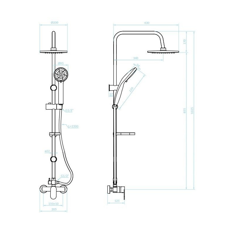 Kuchinox Intra kolumna natryskowa czarna