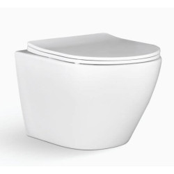 Elegancka Miska WC LAVEO DESNA bez Kołnierza + Wolnoopadająca Deska SLIM