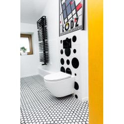 Elegancka Miska WC LAVEO DESNA bez Kołnierza + Wolnoopadająca Deska SLIM