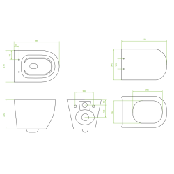 Laveo Desna miska ustępowa wisząca bezkołnierzowa