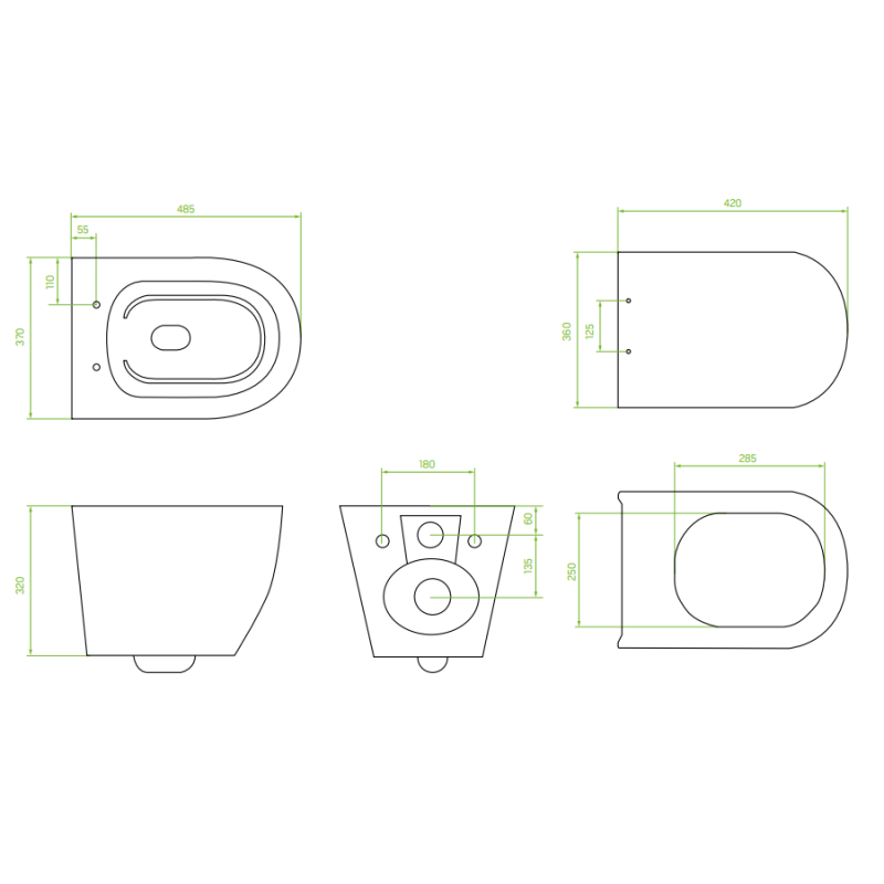 Laveo Desna miska ustępowa wisząca bezkołnierzowa