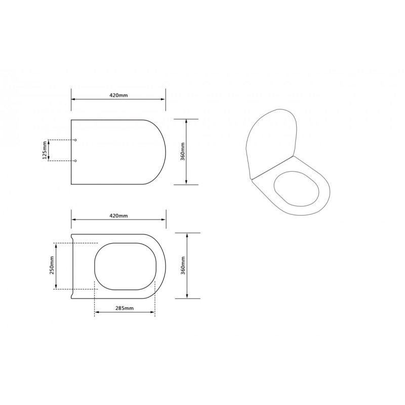 Zestaw WC DESNA: Miska bezkołnierzowa + Stelaż i Wolnoopadająca Deska SLIM - Białe/Chrom