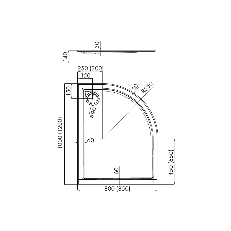 Przestronny Brodzik 85x120x14 Competia – komfort w nowoczesnej łazience!