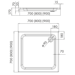 Luksusowy Brodzik Grando Plus 90x90x17 cm - Doskonałość w Twojej Łazience!