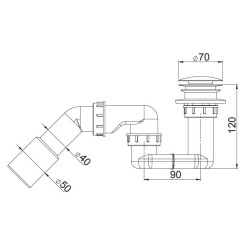 Klik-klak Syfon do Brodzika Ø50 mm (Model A413M50) - Szybka Instalacja!
