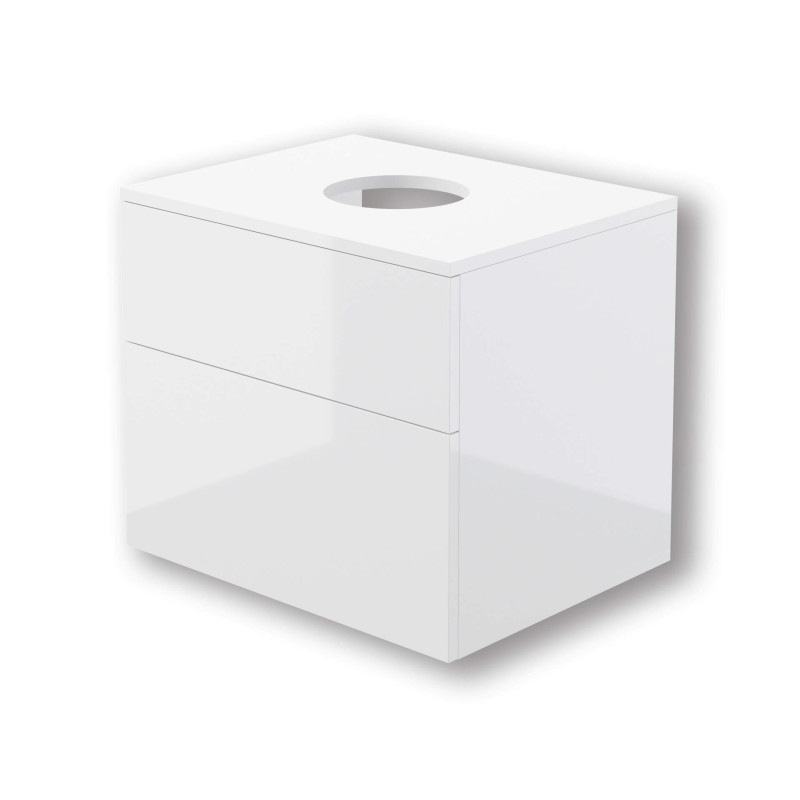 Elegancka Szafka Wisząca pod Umywalkę z Blatem UV, 2 Szuflady, Cichy Domyk