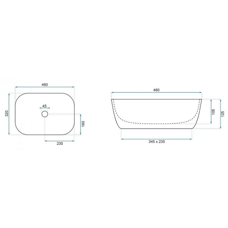 Elegancka Umywalka Nablatowa Belinda Terazzo 46x32 - Idealna do Twojej Łazienki!