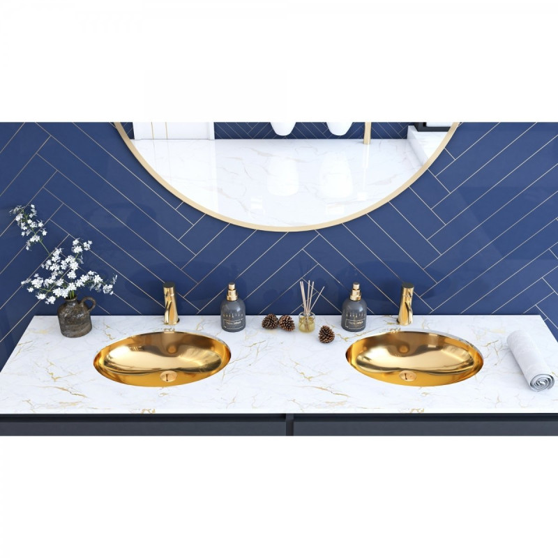 Stylowa Umywalka Podblatowa Nel Gold - Elegancja w Twojej Łazience!