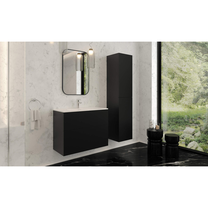 Elegancka Szafka Umywalkowa 80cm Black Touch - Cichy Domyk, Wisząca, Push-to-Open