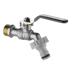 Chromowany zawór ogrodowy 1/2'' z adapterami - szybki montaż i solidne wykonanie