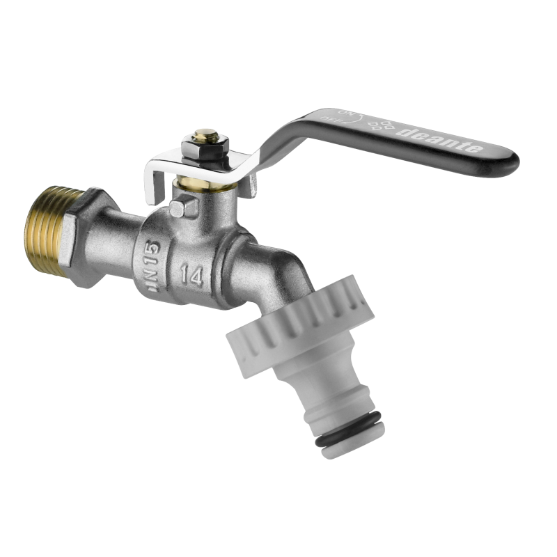 Chromowany zawór ogrodowy 1/2'' z adapterami - szybki montaż i solidne wykonanie