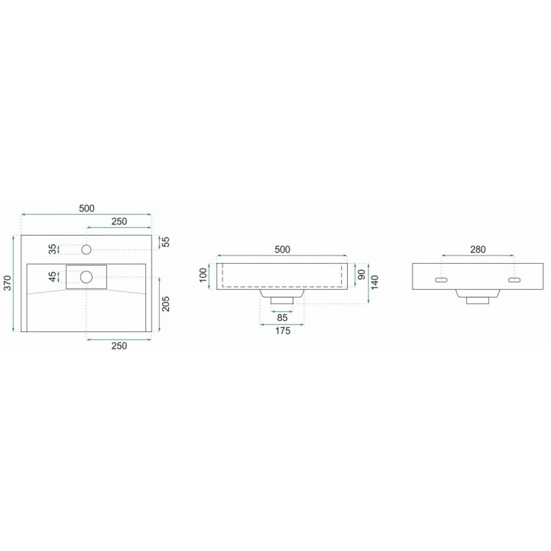 UMYWALKA Z KONGLOMERATU GOYA 50 BLACK - ELEGANCJA I TRWAŁOŚĆ DLA TWOJEJ ŁAZIENKI