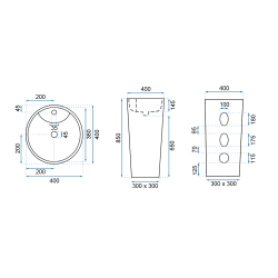 Elegancka Umywalka BLANKA Natural Matt - Wolnostojąca, Nowoczesny Design