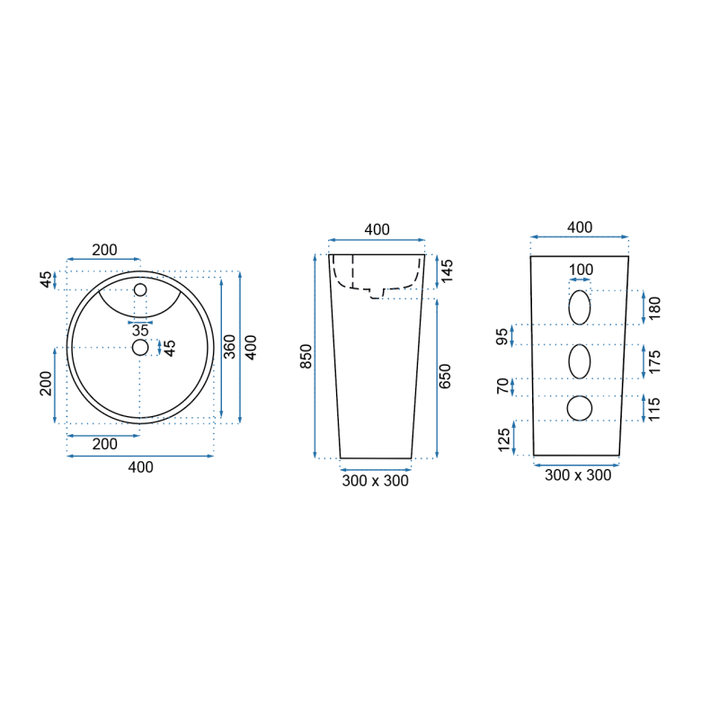 Elegancka Umywalka BLANKA Natural Matt - Wolnostojąca, Nowoczesny Design