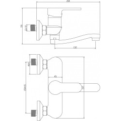 Elegancka Bateria Umywalkowa Ścienna Turis – Nowoczesny Design, Model BKT_050T