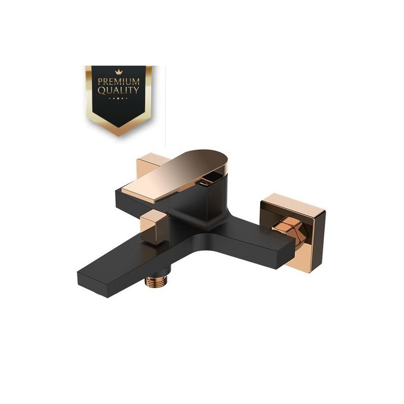 Elegancka Bateria MIDNIGHT Black/Gold Rose z Zestawem Natryskowym i Umywalkowym Invena