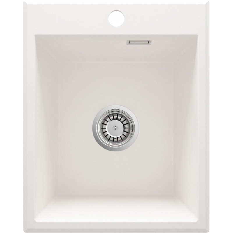 Eridan: Stylowy Zlewozmywak Granitowy 1-komorowy 50x40 cm - Kolor Alabaster