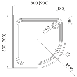 Elegancki Brodzik Półokrągły 90x90x17 Grando - Komfort i Styl w Twojej Łazience