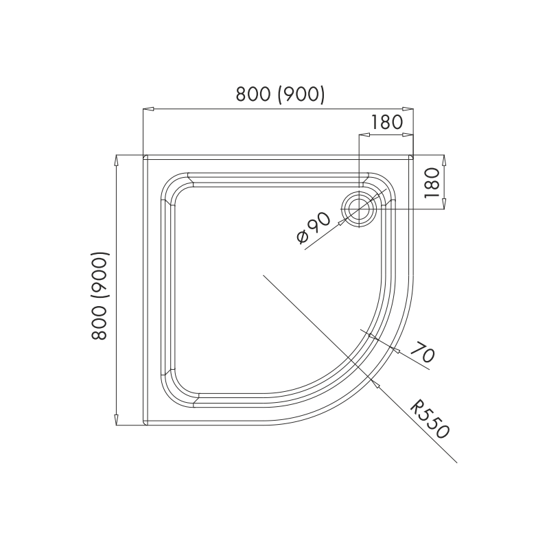Elegancki Brodzik Półokrągły 90x90x17 Grando - Komfort i Styl w Twojej Łazience