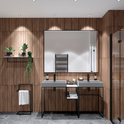 Elegancka Czarna Konsola Łazienkowa 60x40 – Stylowa Przestrzeń dla Twojej Łazienki