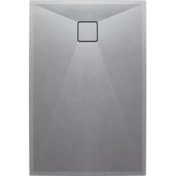 Stylowy brodzik granitowy Correro 120x80 - szary metalik, elegancki design