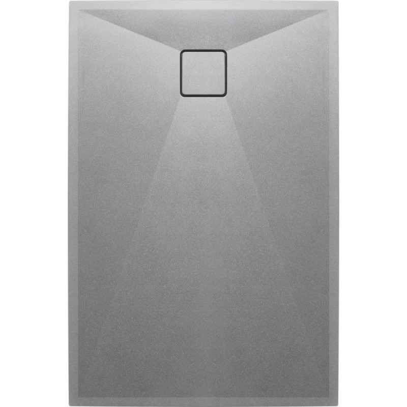 Stylowy brodzik granitowy Correro 120x80 - szary metalik, elegancki design