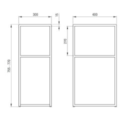 Elegancki słupek do konsoli Correo 77x40 cm, czarny - nowoczesny design!