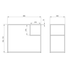 Stojąca Konsola Łazienkowa Correro 90cm, Nowoczesna Czerń, Model CKC_N90A