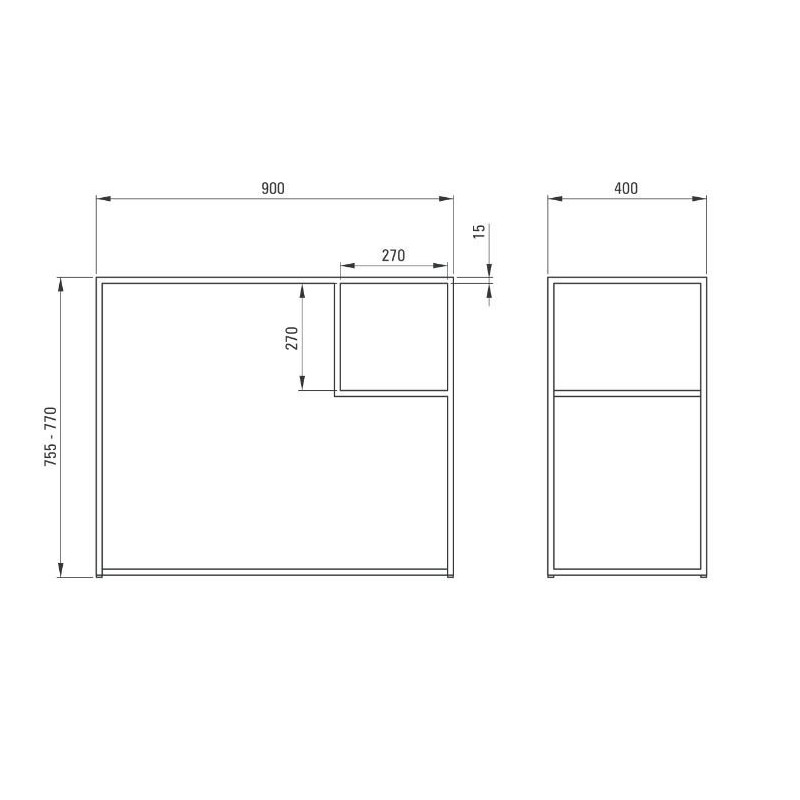 Stojąca Konsola Łazienkowa Correro 90cm, Nowoczesna Czerń, Model CKC_N90A