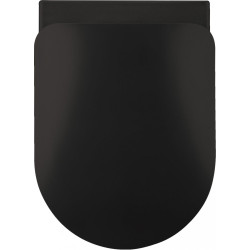 Elegancka Miska WC Peonia Nero - Wisząca, Bezkołnierzowa, Czarna, Bez Deski