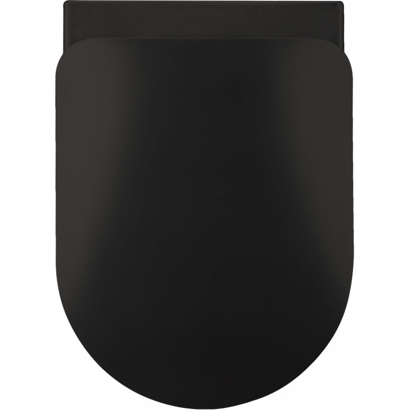 Elegancka Miska WC Peonia Nero - Wisząca, Bezkołnierzowa, Czarna, Bez Deski