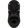 Elegancka Miska WC Peonia Nero - Wisząca, Bezkołnierzowa, Czarna, Bez Deski