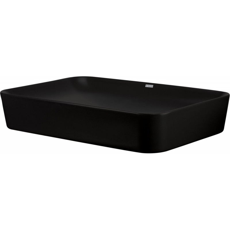 Elegancka czarna umywalka nablatowa Tess 60x40 nero - styl i funkcjonalność