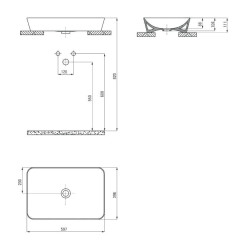 Elegancka czarna umywalka nablatowa Tess 60x40 nero - styl i funkcjonalność