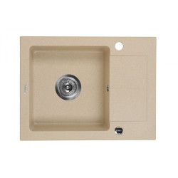 Elegancki zlewozmywak granitowy ZORBA 1-komorowy z nowoczesną baterią piaskową