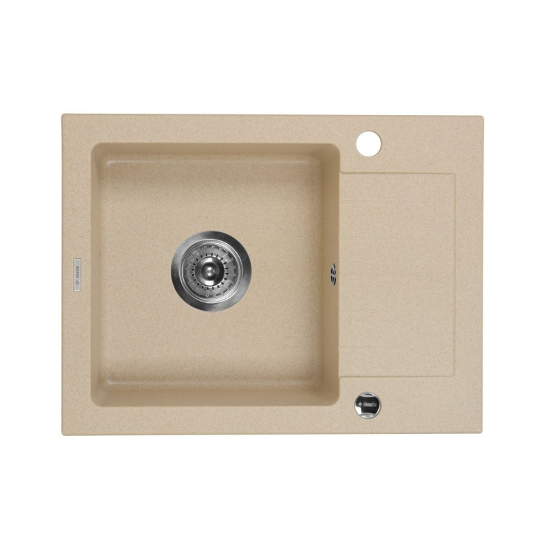 Elegancki zlewozmywak granitowy ZORBA 1-komorowy z nowoczesną baterią piaskową