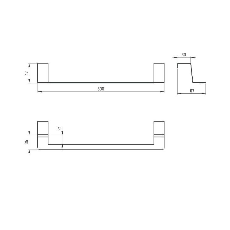 Stylowy reling na ściereczkę kuchenną - elegant nero ZZM_N60R