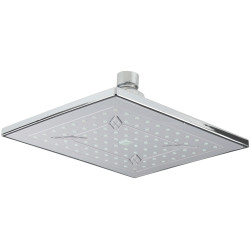Prostokątna Głowica Prysznicowa chrom-szara, deszczowy strumień, stylowa i funkcjonalna!