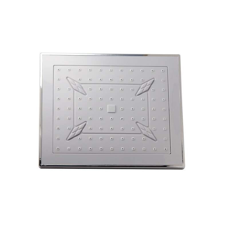 Prostokątna Głowica Prysznicowa chrom-szara, deszczowy strumień, stylowa i funkcjonalna!