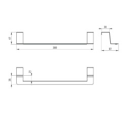 Stylowy reling na ściereczkę kuchenną - stal szczotkowana, model ZZM_060R
