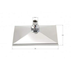 Prostokątna Głowica Prysznicowa chrom-szara, deszczowy strumień, stylowa i funkcjonalna!