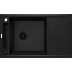 Elegancki Zlewozmywak Granitowy Magnetic Nero 82x50 z Ociekaczem - Styl i Funkcjonalność