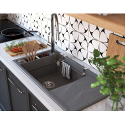 Elegancki Zlewozmywak Granitowy Magnetic Nero 82x50 z Ociekaczem - Styl i Funkcjonalność