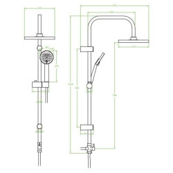 Laveo Leste kolumna natryskowa chrom