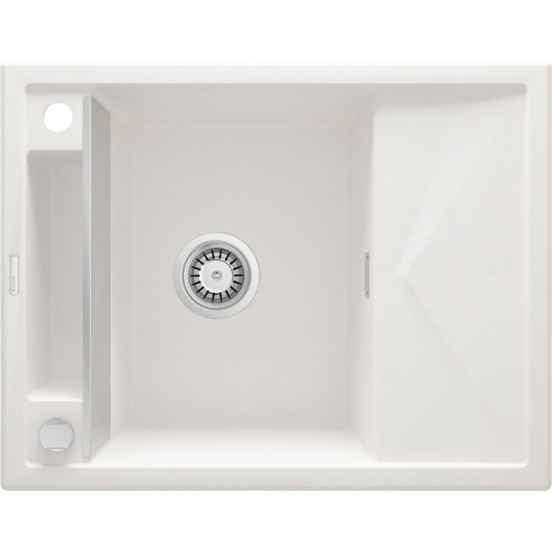 Granitowy Zlewozmywak Magnetyczny 1-Komorowy z Ociekaczem - Alabaster Elegance 64x50 cm