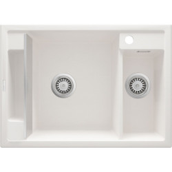 Ekskluzywny Zlewozmywak Granitowy 1,5-komorowy Magnetic Alabaster 69x50cm - Nowoczesność w Kuchni