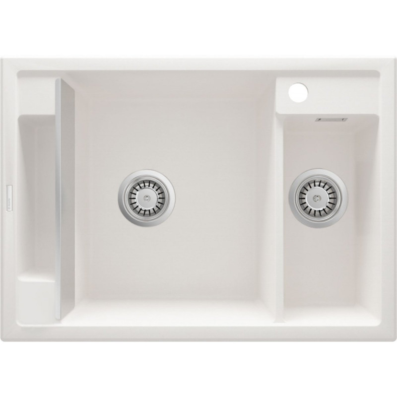 Ekskluzywny Zlewozmywak Granitowy 1,5-komorowy Magnetic Alabaster 69x50cm - Nowoczesność w Kuchni