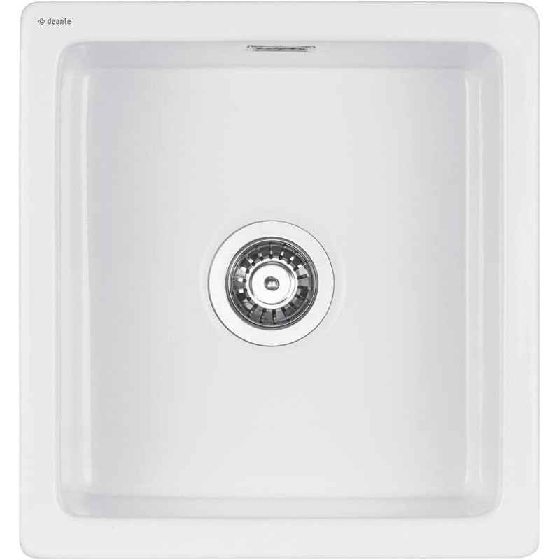 Elegancki Biały Zlewozmywak Ceramiczny 1-Komorowy z Osprzętem, Blask i Styl w Twojej Kuchni!