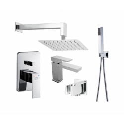 Rewolucyjny zestaw podtynkowy KVADRATO BOX z elegancką baterią umywalkową