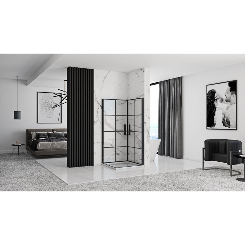Stylowa Kabina Prysznicowa Rubik Black Mat 90x90 – Elegancja i Luksus w Twojej Łazience!